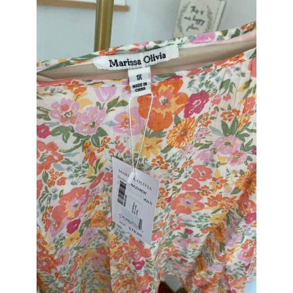 NWT Marissa Olivia Set Blouse Skirt Ditsy Floral Cottagecore Summer Beach Spring - Picture 7 of 8
